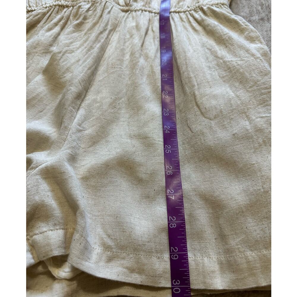 Sim & Sam Oatmeal Linen Blend Utility Romper Sleeveless Safari Resort Size M - Picture 10 of 11